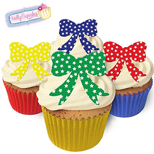 24 Waffelschleifen: Gemischte leuchtende Sterne / 24 Wafer Bows: Bright Mixed Stars von Holly Cupcakes