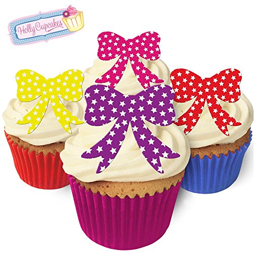 24 Waffelschleifen: Gemischte leuchtende Sterne / 24 Wafer Bows: Bright Mixed Stars von Holly Cupcakes