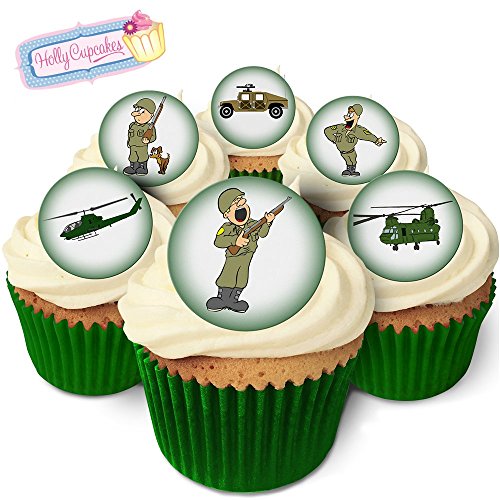 24 Wunderschöne essbare Kuchendekorationen: Armee / 24 Edible Cake Toppers: In The Army Now von Holly Cupcakes