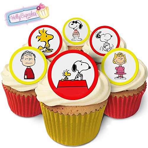 24 Wunderschöne essbare Kuchendekorationen: Peanuts / 24 Wafer Cake Toppers inspired by Peanuts von Holly Cupcakes