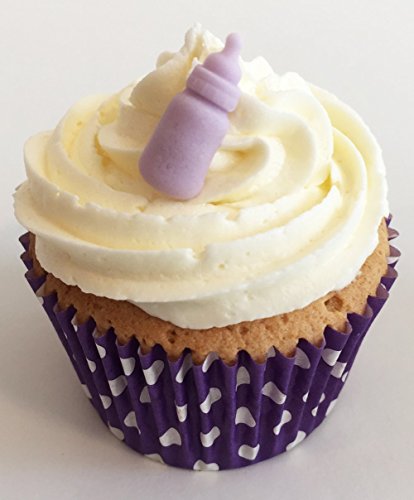6 Handgemachte Kuchendekorationen aus Zucker: Kleine Lila Babygrow von Holly Cupcakes