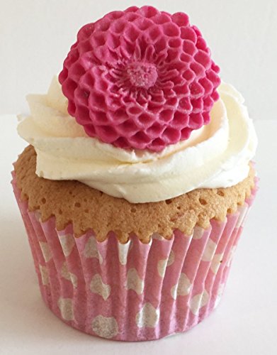 6 Handgemachte Kuchendekorationen aus Zucker: Pink Blumen / 6 Pink Sugar Flowers von Holly Cupcakes