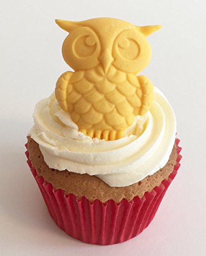 6 handgemachte Große gelb Eulen aus Zucker / 6 Large Sugar Yellow Owls von Holly Cupcakes