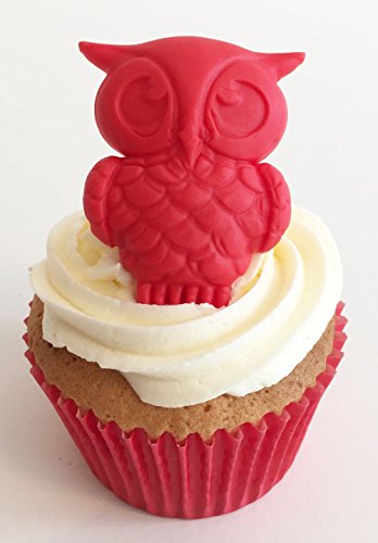 6 handgemachte Große rot Eulen aus Zucker / 6 Large Sugar Red Owls von Holly Cupcakes