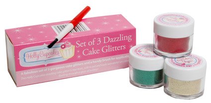 Dekorations Glitzer Geschenk-Set: Gold, Blattgrün & Rot/A Dazzling 3 Glitter Set with Application Brush: Gold, Holly Green & Red Dekorations Glitzer Geschenk-Set: Gold, Blattgrün & Rot/A Dazzling 3 Glitter Set with Application Brush: Gold, Holly Green & Red von Holly Cupcakes
