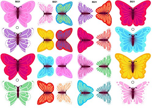 Essbare Schmetterlinge: 24 gemischte Farben & Designs/ Edible Wafer Butterflies: 24 Fabulous Mixed Design Edible Butterflies von Holly Cupcakes