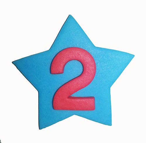 Handgemachte 6cm Sterne mit Zahlen aus Zucker: 2 von Holly Cupcakes
