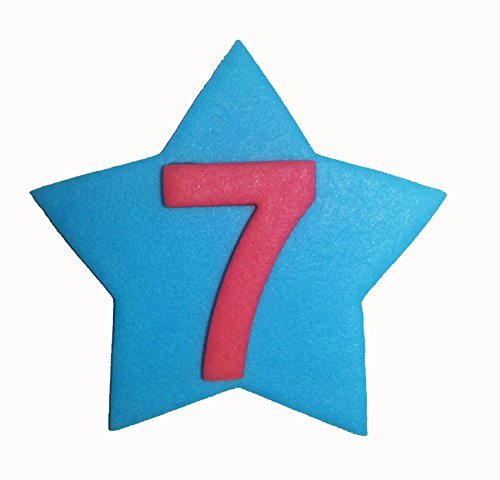 Handgemachte 6cm Sterne mit Zahlen aus Zucker: 7 von Holly Cupcakes