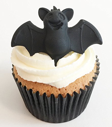 Holly Cupcakes 6 Handgemachte Kuchendekorationen aus Zucker: Fledermaus / 6 Sugar Bats von Holly Cupcakes