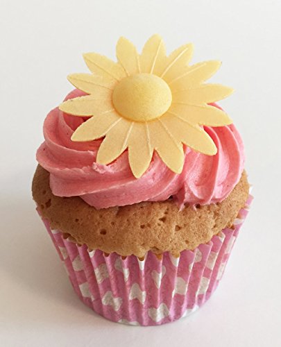 Wunderschöne essbare Kuchendekorationen- 100 Gelb Gänseblümchen / 100 Edible Yellow Daisies von Holly Cupcakes