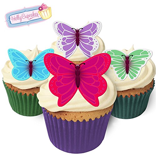 Wunderschöne essbare Kuchendekorationen- 24 Schmetterlinge / 24 Stunning Edible Butterflies in mixed sizes and colours von Holly Cupcakes