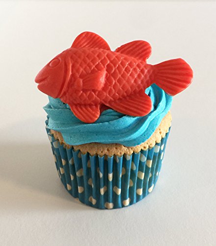 Zucker Kuchendekorationen- 6 Goldfisch / 6 Edible Sugar Goldfish Cake Decorations von Holly Cupcakes