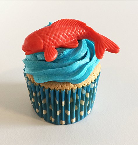 Zucker Kuchendekorationen- 6 Koifisch / 6 Edible Sugar Koi Fish Cake Decorations von Holly Cupcakes