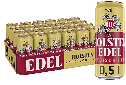 Holsten EDEL 4,8 % Vol. |24 Dosen Helles Bier 0,5 unvergleichlich mild und süffig im Geschmack | Bierdose Einweg (24 X 0.5 L) von Holsten