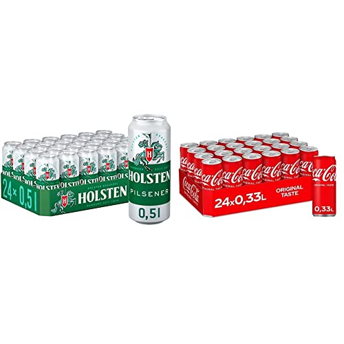 Holsten Pilsener Pils - Bier, Dose Einweg (24 x 0.5 l) & Coca-Cola Classic, Pure Erfrischung mit unverwechselbarem Coke Geschmack in stylischem Kultdesign, EINWEG Dose (24 x 330 ml) von Holsten
