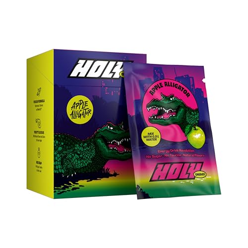 HOLY Energy Gaming Booster 10er Probier-Box 'Apple Alligator' mit saurer Apfel Geschmack Pulver | 10 Portionen mit NewCaff & Grüntee Extrakt | Focus Drink | Vegan mit 100% natürlichen Fruchtaromen HOLY Energy Gaming Booster 10er Probier-Box 'Apple Alligator' mit saurer Apfel Geschmack Pulver | 10 Portionen mit NewCaff & Grüntee Extrakt | Focus Drink | Vegan mit 100% natürlichen Fruchtaromen von Holy Energy