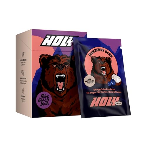 HOLY Energy Gaming Booster 10er Probier-Box 'Blueberry Bear' mit Blaubeere & Kokos Geschmack Pulver | 10 Portionen mit NewCaff & Grüntee Extrakt | Focus Drink | Vegan mit 100% natürlichen Fruchtaromen HOLY Energy Gaming Booster 10er Probier-Box 'Blueberry Bear' mit Blaubeere & Kokos Geschmack Pulver | 10 Portionen mit NewCaff & Grüntee Extrakt | Focus Drink | Vegan mit 100% natürlichen Fruchtaromen von Holy Energy