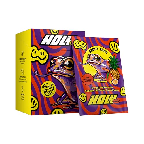 HOLY Energy Gaming Booster 10er Probier-Box 'Fruity Frog' mit Mango, Maracuja & Ananas Geschmack Pulver | 10 Portionen mit NewCaff & Grüntee Extrakt | Focus Drink | Vegan mit natürlichen Fruchtaromen HOLY Energy Gaming Booster 10er Probier-Box 'Fruity Frog' mit Mango, Maracuja & Ananas Geschmack Pulver | 10 Portionen mit NewCaff & Grüntee Extrakt | Focus Drink | Vegan mit natürlichen Fruchtaromen von Holy Energy