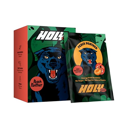 HOLY Energy Gaming Booster 10er Probier-Box 'Peach Panther' mit Pfirsich Geschmack Pulver | 10 Portionen mit NewCaff & Grüntee Extrakt | Focus Drink | Vegan mit 100% natürlichen Fruchtaromen HOLY Energy Gaming Booster 10er Probier-Box 'Peach Panther' mit Pfirsich Geschmack Pulver | 10 Portionen mit NewCaff & Grüntee Extrakt | Focus Drink | Vegan mit 100% natürlichen Fruchtaromen von Holy Energy