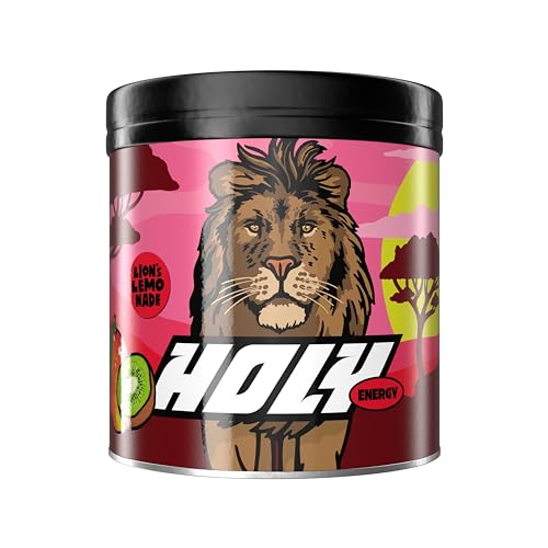 HOLY Energy Gaming Booster 'Lion's Lemonade' mit Mango & Kiwi Geschmack Pulver| 50 Portionen mit NewCaff & Grüntee Extrakt | Focus Booster - Focus Drink | Vegan mit 100% natürlichen Fruchtaromen von Holy Energy