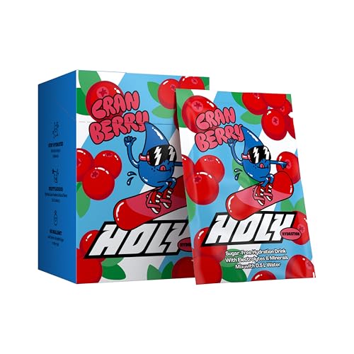 HOLY Hydration 10er Probier-Box 'Cranberry' mit Preiselbeer-Geschmacks Pulver | 10 Portionen mit wertvollen Elektrolyten & Mineralstoffen | Hydration Drink | Vegan mit 100% natürlichen Fruchtaromen HOLY Hydration 10er Probier-Box 'Cranberry' mit Preiselbeer-Geschmacks Pulver | 10 Portionen mit wertvollen Elektrolyten & Mineralstoffen | Hydration Drink | Vegan mit 100% natürlichen Fruchtaromen von Holy Energy