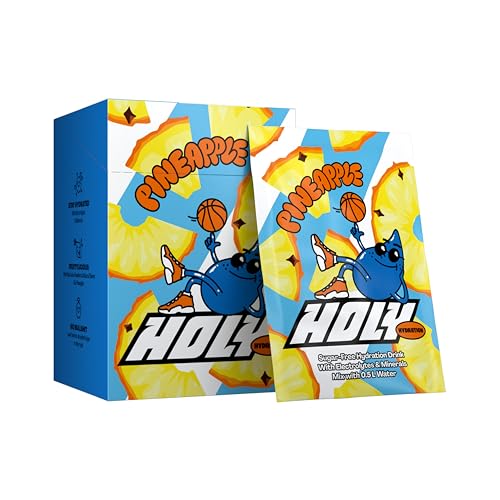 HOLY Hydration 10er Probier-Box 'Pineapple' mit Ananas-Geschmacks Pulver | 10 Portionen mit wertvollen Elektrolyten & Mineralstoffen | Hydration Drink | Vegan mit 100% natürlichen Fruchtaromen von Holy Energy