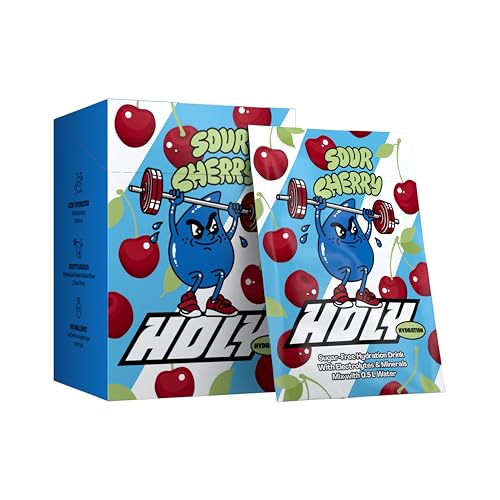 HOLY Hydration 10er Probier-Box 'Sour Cherry' mit Sauerkirsche-Geschmacks Pulver | 10 Portionen mit wertvollen Elektrolyten & Mineralstoffen | Hydration Drink | Vegan mit 100% natürlichen Fruchtaromen HOLY Hydration 10er Probier-Box 'Sour Cherry' mit Sauerkirsche-Geschmacks Pulver | 10 Portionen mit wertvollen Elektrolyten & Mineralstoffen | Hydration Drink | Vegan mit 100% natürlichen Fruchtaromen von Holy Energy