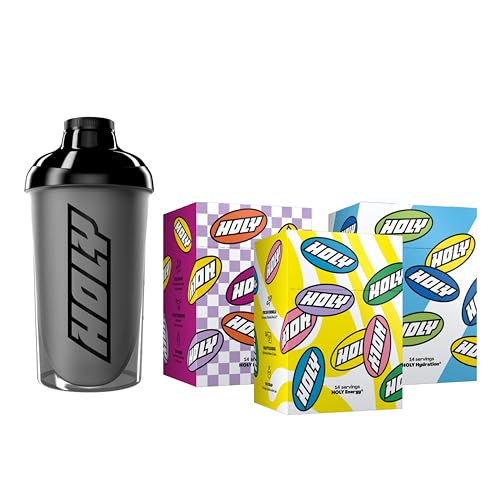HOLY Starter Set Deluxe - Energy, Iced Tea & Hydration - 42 Portionen in 21 fruchtigen Geschmacksrichtungen - Vegan & zuckerfrei mit 100% natürlichen Fruchtaromen von Holy Energy