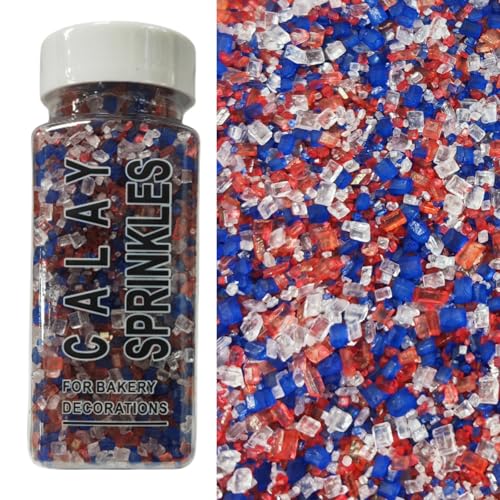 Essbare Dekorative Rot Weiß Blau Diamant Zuckersand 125g Cupcakes Brot Donuts Kekse und andere dekorative Zucker Toppings für Halloween Weihnachten Geburtstage und Kuchen Topper Kuchen Toppings von Homipooty