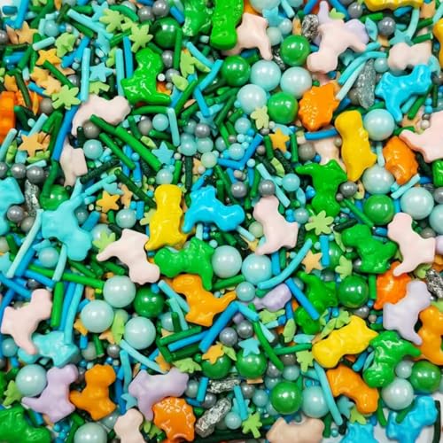 Essbare Süßigkeiten 100g Dinosaurier Bunte Dekorative Süßigkeiten Streuen Geburtstag Hochzeit Halloween Thanksgiving Weihnachtskuchen Papier Tasse Kuchen Eis Keks Dekorative Kuchen Topper von Homipooty