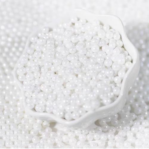 Essbare Süßigkeiten 4mm 110G weiße Perle Süßigkeiten Kuchen Dekoration Kuchen Top Geburtstag Hochzeit Halloween Thanksgiving Weihnachtskuchen Cupcake Dim Sum Eis Dekoration von Homipooty