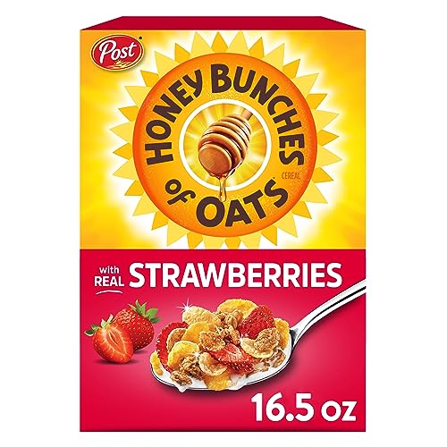 Post Honey Bunches of Oats mit Erdbeeren, Frühstücksmüsli, Erdbeermüsli mit Hafer- und Müsli-Clustern, 470 ml Post Honey Bunches of Oats mit Erdbeeren, Frühstücksmüsli, Erdbeermüsli mit Hafer- und Müsli-Clustern, 470 ml von Honey Bunches of Oats