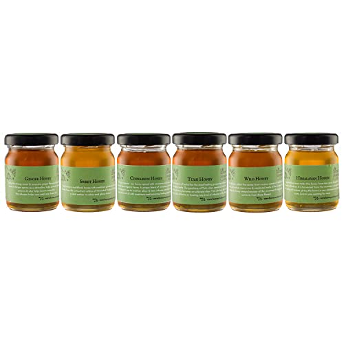 Honey and Spice Honey Sampler Set | 100% Natural and Vegetarian | No Added Preservatives and Additives | Combo | Pack of 6 (70 Gm) von Honey and Spice