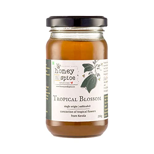 Honey and Spice Tropical Blossom Honey | 100% Raw Natural Honey from the Plantations of Kerala Made by Apis Cerana Bees | No Added Sugar & Preservatives | 250 Gm von Honey and Spice