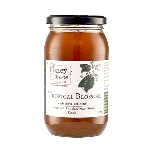 Honey and Spice Tropical Blossom Honey | 100% Raw Natural Honey from the Plantations of Kerala Made by Apis Cerana Bees | No Added Sugar & Preservatives | 500 Gm von Honey and Spice