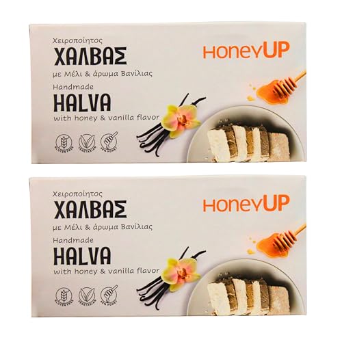 HoneyUp Halva mit Honig- und Vanillegeschmack, 2er Pack x 200g (Insgesamt: 400g) von Melissokomiki Dodecanesse