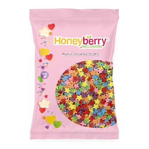 Bunte Sterne Streusel 55g - Natürliche Essbare Streusel Tortendeko - Regenbogen Streudeko, Zuckersterne, Zuckerstreusel Perfekt zum Verzieren von Kuchen, Cupcakes und Desserts - Hergestellt in der EU Bunte Sterne Streusel 55g - Natürliche Essbare Streusel Tortendeko - Regenbogen Streudeko, Zuckersterne, Zuckerstreusel Perfekt zum Verzieren von Kuchen, Cupcakes und Desserts - Hergestellt in der EU von Honeyberry