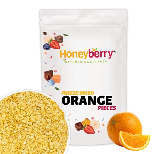 Gefriergetrocknete Orangen Stücke 100g - Gefriergetrocknete Früchte - Trockenfrüchte Gefriergetrocknet - Getrocknete Orangen - Perfekt für Backen, Kuchendekoration, Joghurt, Müsli und Desserts Gefriergetrocknete Orangen Stücke 100g - Gefriergetrocknete Früchte - Trockenfrüchte Gefriergetrocknet - Getrocknete Orangen - Perfekt für Backen, Kuchendekoration, Joghurt, Müsli und Desserts von Honeyberry