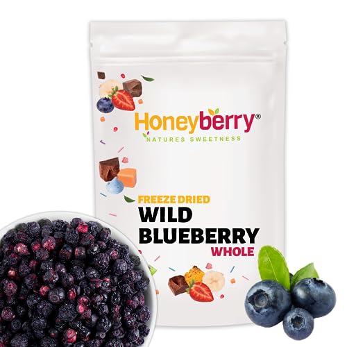 Gefriergetrocknete Wilde Heidelbeeren 250g - Gefriergetrocknete Früchte - Trockenfrüchte Gefriergetrocknet - Gefriergetrocknete Blaubeeren zum Backen, Kuchendekoration, Snacks, Müsli, Desserts Gefriergetrocknete Wilde Heidelbeeren 250g - Gefriergetrocknete Früchte - Trockenfrüchte Gefriergetrocknet - Gefriergetrocknete Blaubeeren zum Backen, Kuchendekoration, Snacks, Müsli, Desserts von Honeyberry