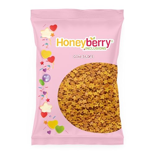 Goldene Sterne Streusel 55g - Natürliche Essbare Gold Streusel Tortendeko - Streudeko, Golden Zuckersterne, Zuckerstreusel zum Verzieren von Kuchen, Cupcakes und Desserts - Hergestellt in der EU Goldene Sterne Streusel 55g - Natürliche Essbare Gold Streusel Tortendeko - Streudeko, Golden Zuckersterne, Zuckerstreusel zum Verzieren von Kuchen, Cupcakes und Desserts - Hergestellt in der EU von Honeyberry