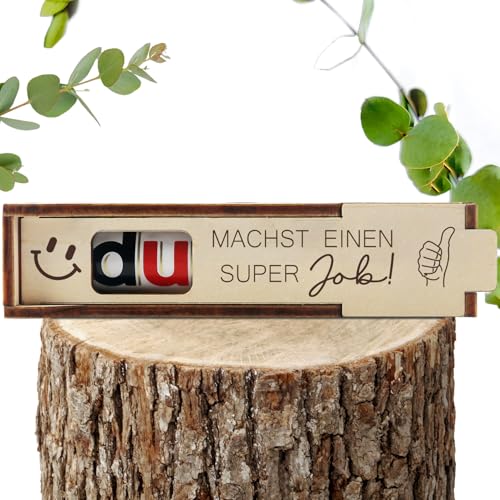 Super Job Geschenk Box für Duplo Schokoriegel Geschenkbox 1pcs Holz Deko für Frauen Männer Kollegin Kollege (ohne Riegel, Montage erforderlich) von Hongma