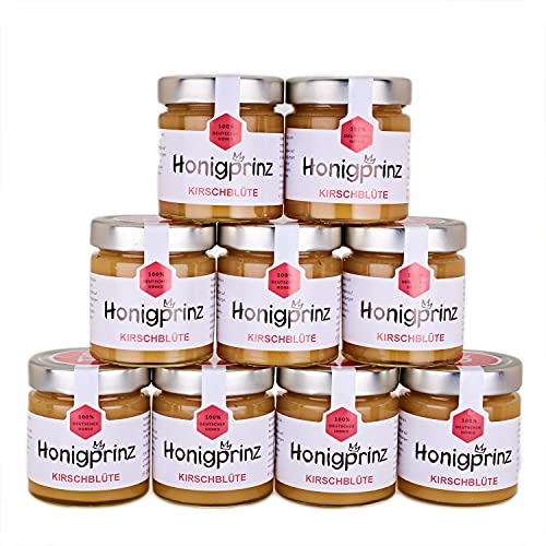 Honig Frühtrachthonig 100% Deutscher Blütenhonig [9 x 250 Gramm] cremiger Honig, ursprünglicher und natürlicher Honiggenuss, Honigprinz Familien-Imkerei von Honigprinz