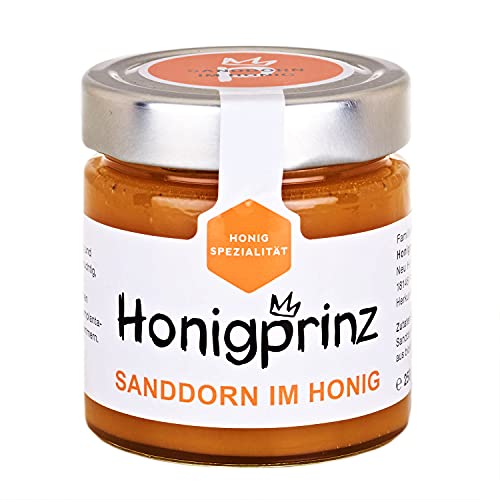 Sanddorn Honig 100% Deutscher Blütenhonig [1 x 250 Gramm] Honig ursprünglicher und natürlicher Honiggenuss vom Honigprinz von Honigprinz