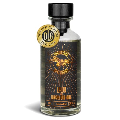 HonigStaub Whisky Likör mit Honig und Vanille – 100 ml Honig Whisky/Whiskey Likör aus Sachsen/Deutscher Whisky mit Honig - ausgezeichnet von den Craft Sprits Berlin Awards mit Bronze von Honigstaub