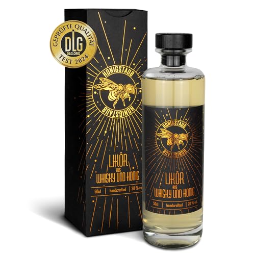 HonigStaub Whisky Likör mit Honig und Vanille – 500 ml Honig Whisky/Whiskey Likör aus Sachsen/Deutscher Whisky mit Honig - ausgezeichnet von den Craft Sprits Berlin Awards mit Bronze von Honigstaub