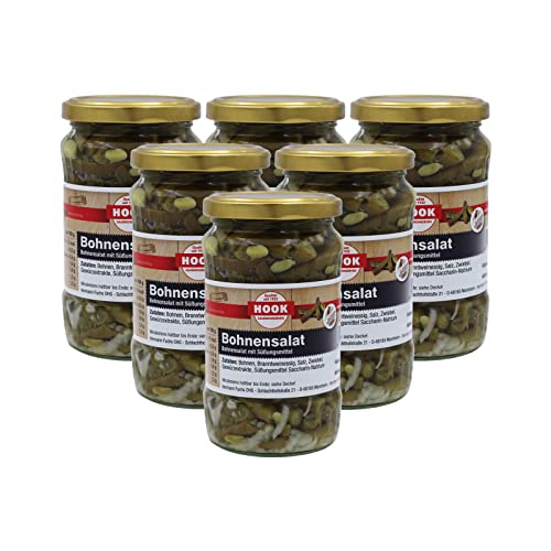 Hook - Bohnensalat, 6 x 190 g Glas, leckere und gesunde Beilage zu jeder Mahlzeit, hochwertige, saftige Bohnen, die sorgfältig ausgewählt und verarbeitet wurden, reich an Ballaststoffen und Vitaminen Hook - Bohnensalat, 6 x 190 g Glas, leckere und gesunde Beilage zu jeder Mahlzeit, hochwertige, saftige Bohnen, die sorgfältig ausgewählt und verarbeitet wurden, reich an Ballaststoffen und Vitaminen von Hook