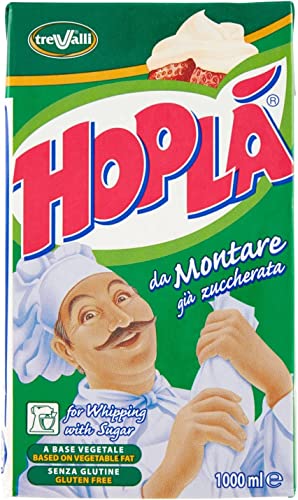 6x Hoplà Panna da montare glutenfrei süße Sahne cremee zum Nachtisch 1000ml von Hoplà