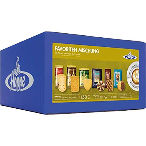 Hoppe Favoriten Mischung, Kekse, Plätzchen, 6 Sorten, einzeln verpackt, 150 Stück, 1017g Hoppe Favoriten Mischung, Kekse, Plätzchen, 6 Sorten, einzeln verpackt, 150 Stück, 1017g von HOPPE