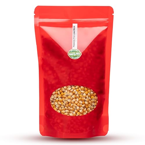 Premium Mushroom Popcorn Kinopopcorn 1 Kg Beutel XL 1:46 Premium Popcorn Popvolumen im wieder verschließbarem Beutel GMO Frei von Hopser Food Fun