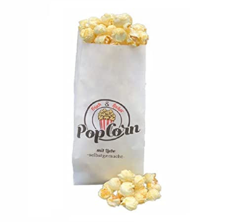 Popcorntüte Mit Liebe selbst gemacht! 1 Liter ca 35 Gramm 100% recyclebar Popcorn (500) von Hopser Food Fun